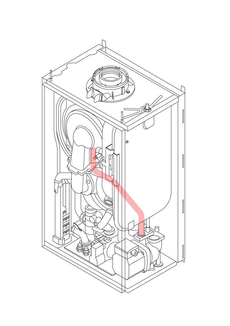 7683913 - BAXI - 800 Range - 830 - Kit Return Pipe Assy